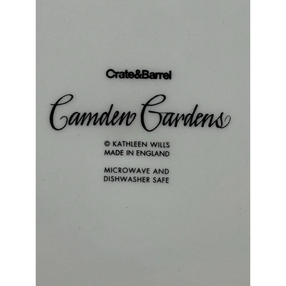 RARE Crate & Barrel Camden Garden Charger/Platter Kathleen Wills England Rose